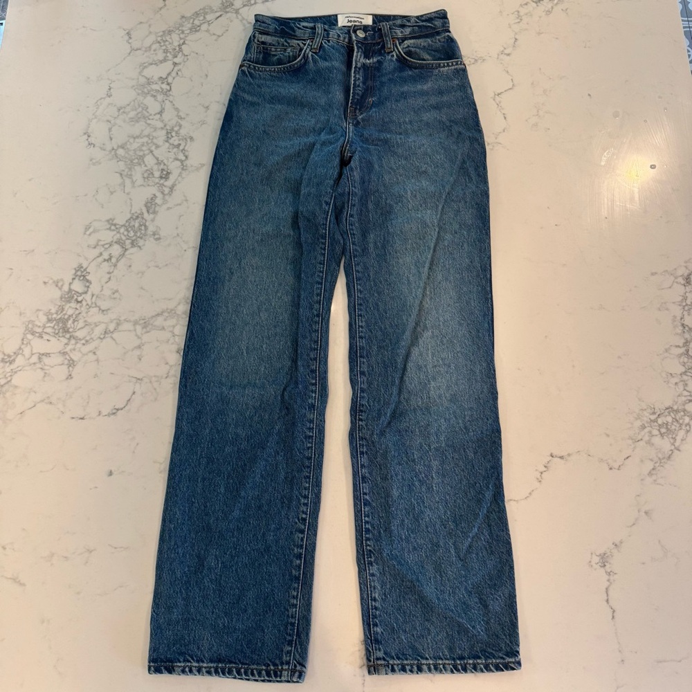 Reformation Val 90’s Mid Rise Straight Jeans in Pelican